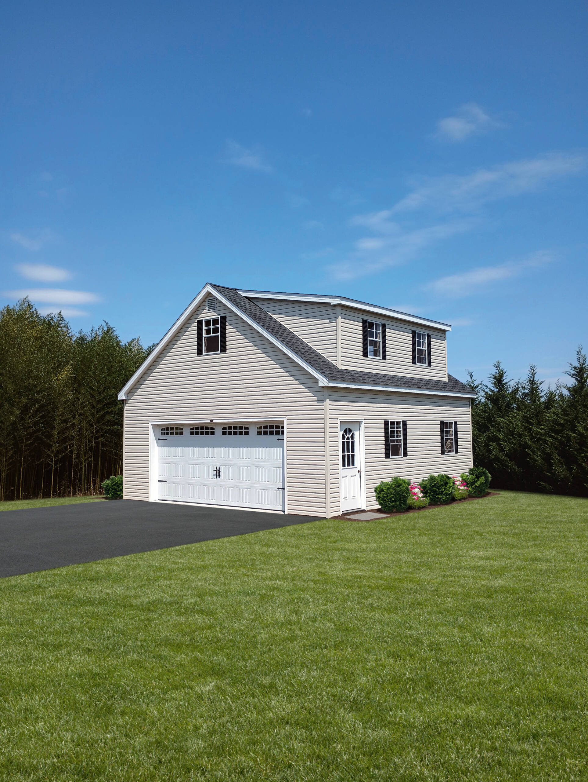 65551-9_NEW 24x24 Two Car Garage with a Shed Dormer