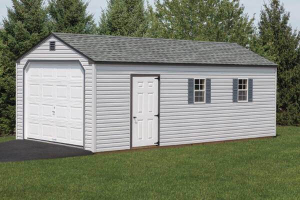 12 by 24 A-Frame gray, dark-gray garage