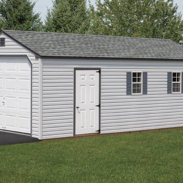 12 by 24 A-Frame gray, dark-gray garage