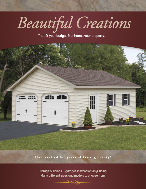 Beautiful Creates garage brochure cover.