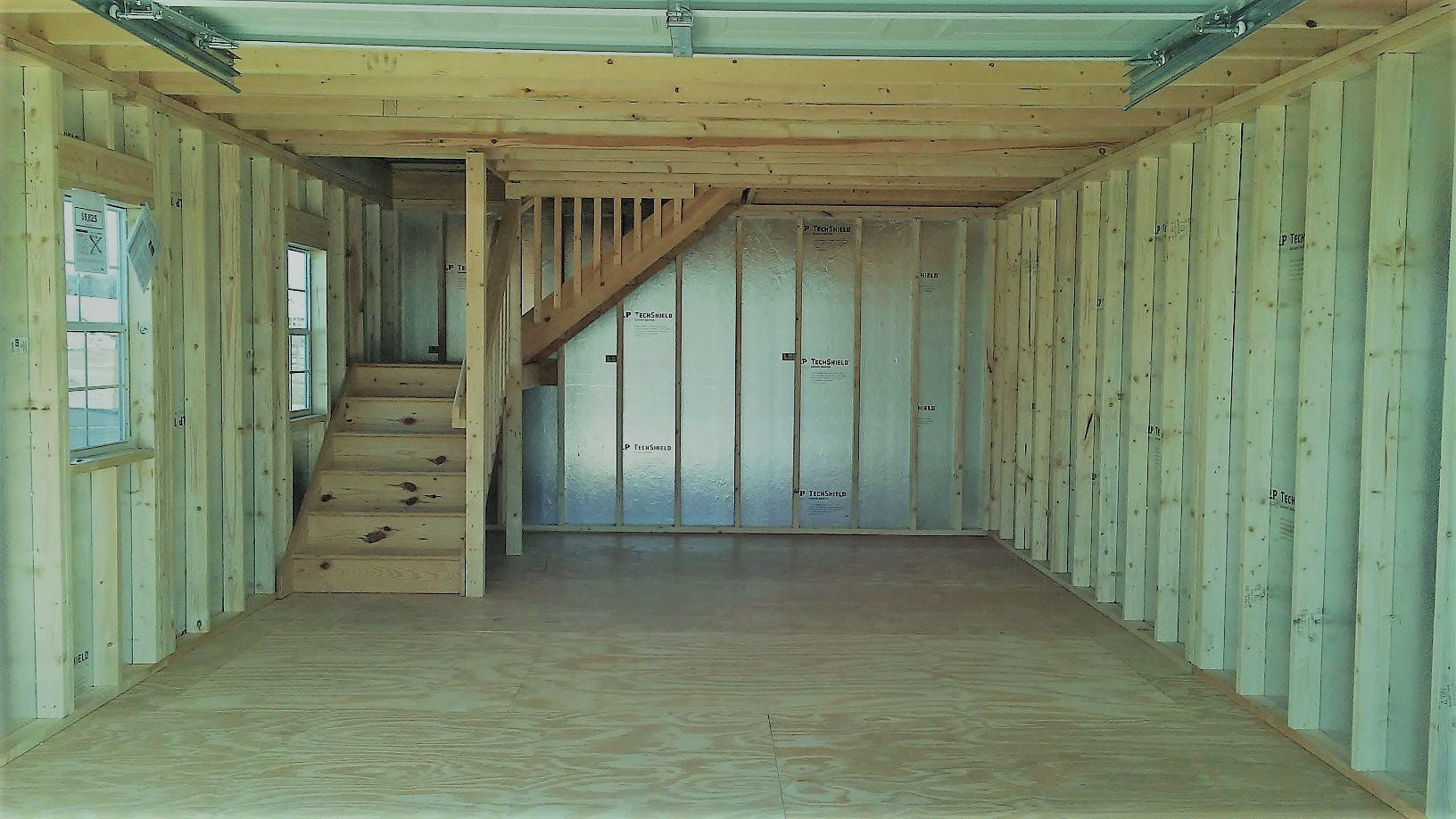 2 story Gambrel Garage,1st floor interior