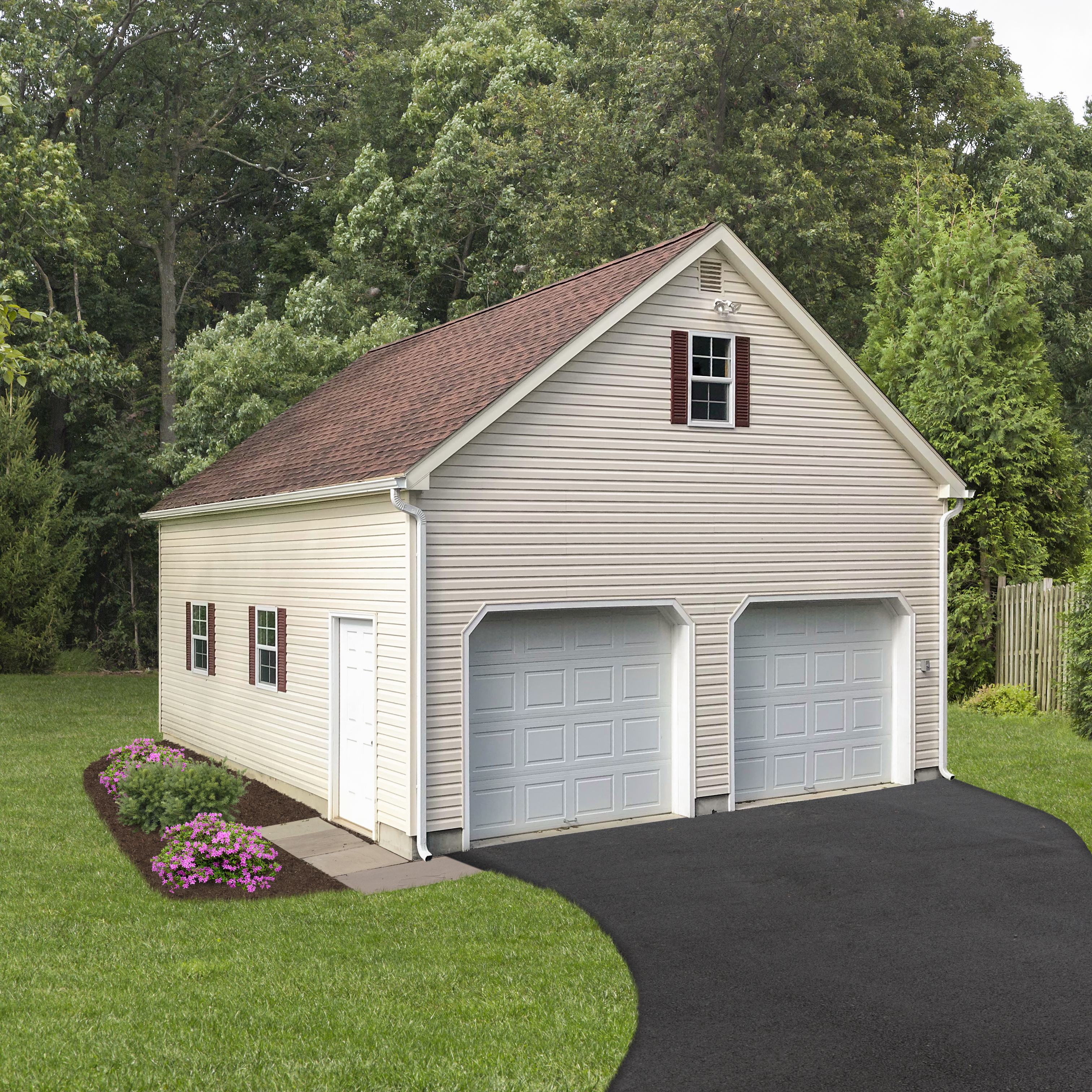 Almond Vinyl, 24x24 2 car, 2 story Garage Almond Vinyl, 24x24 2 car, 2 story Garage $19,184